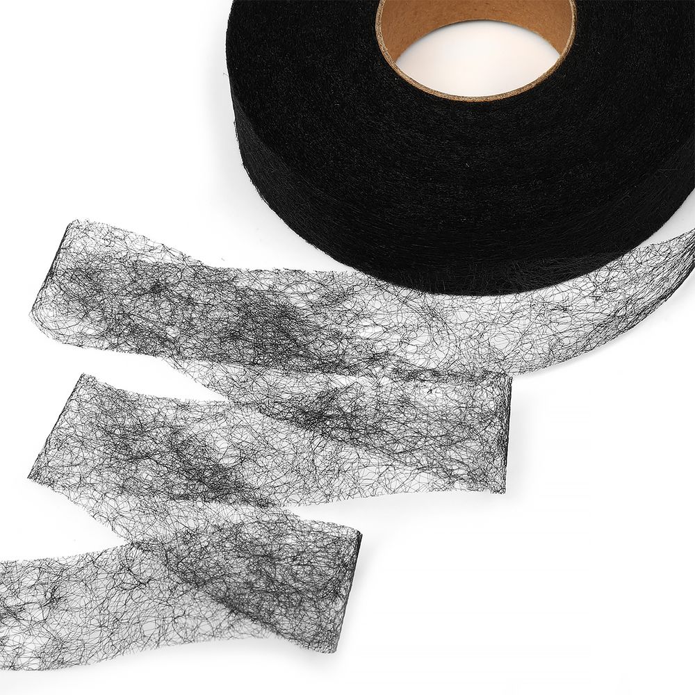 Паутинка клеевая 30 мм / 100 метров, 23 г/м², черный