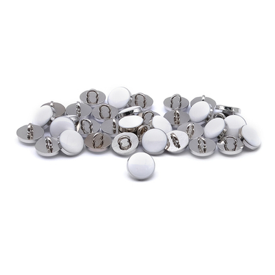 Пуговицы на ножке 18L (11мм), металл (White/S (белый/серебро)), MEs-2013, 36 шт