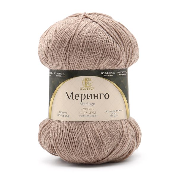 Пряжа Камтекс Меринго / уп.5 мот. по 100 г, 380 м, 007 лен