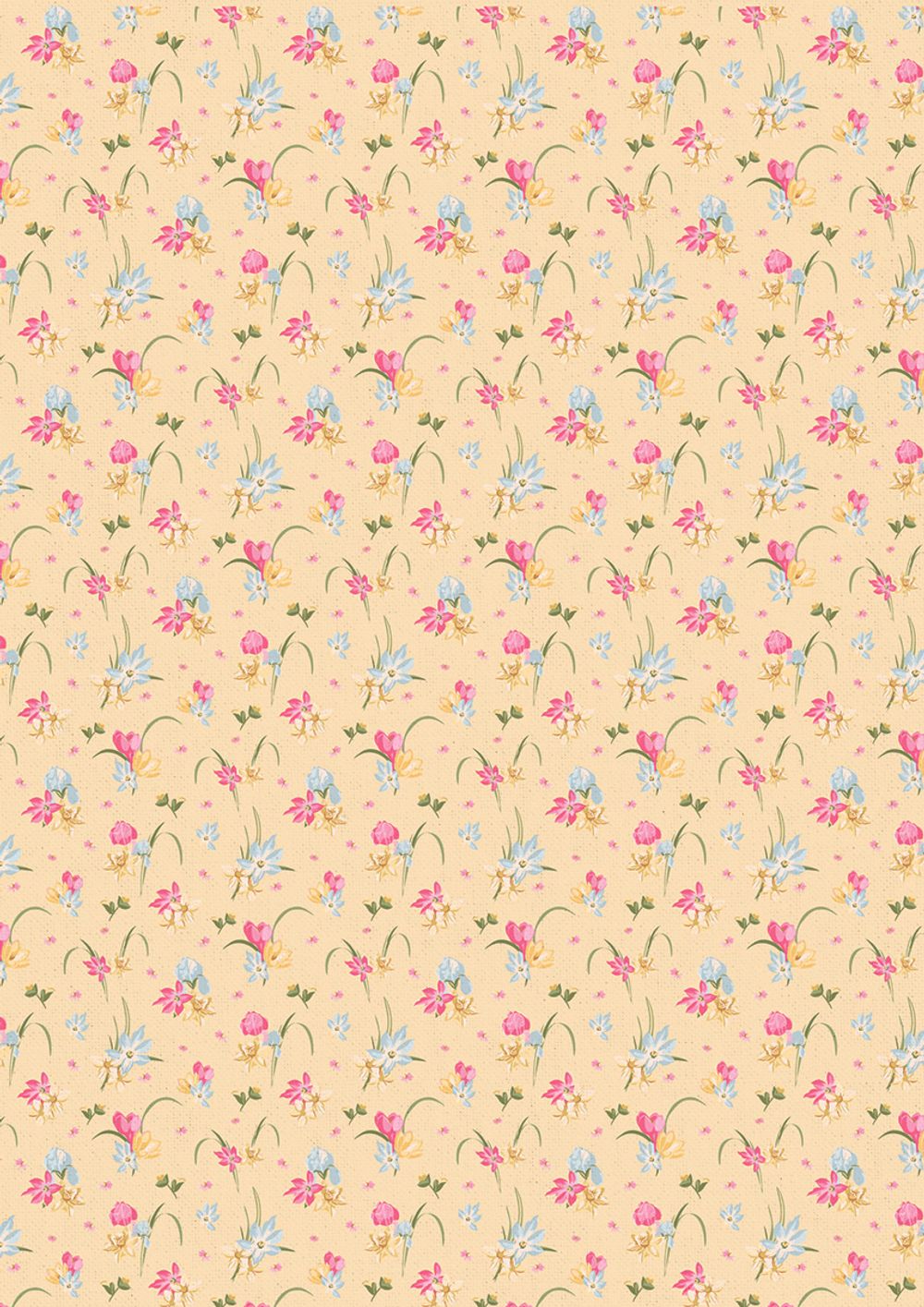 Ткань для пэчворка Peppy Весенний этюд, отрез 50х55 см, 146 г/м², ВЭ-13 желтый, Peppy