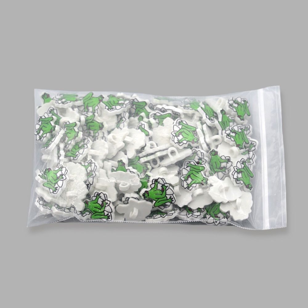 Пуговицы детские Лягушка (094 зеленый) QN642-W2, 72 шт