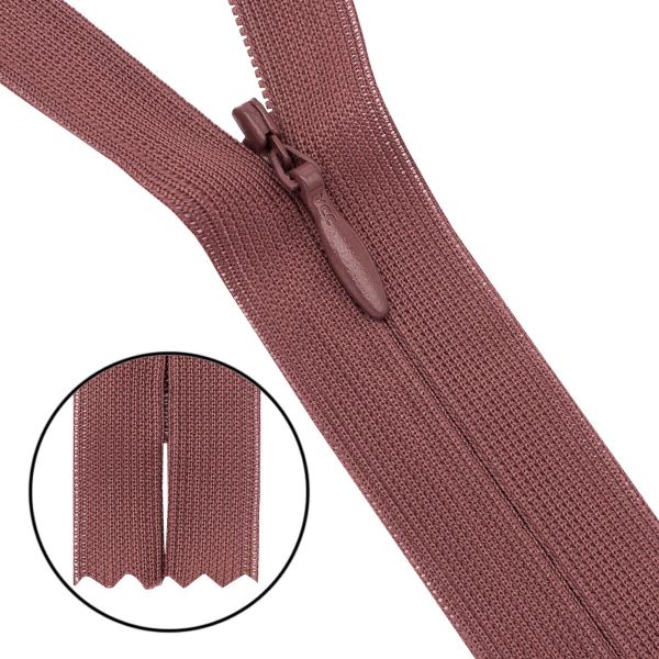 Молния потайная (скрытая) Т3 (3 мм) 1 зам., н/раз., 50 см, коричневый, 31284 / 50, 10 шт