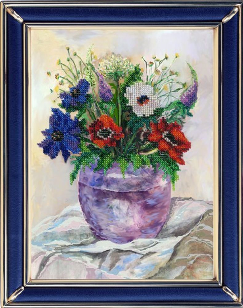 Вышивальная мозаика, Акварельные Цветы. Анемоны 19х25,5 см
