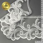 Кружево на сетке широкое 120 мм, диз. 231, цв.01 белый уп. 13.71 м, Kruzhevo