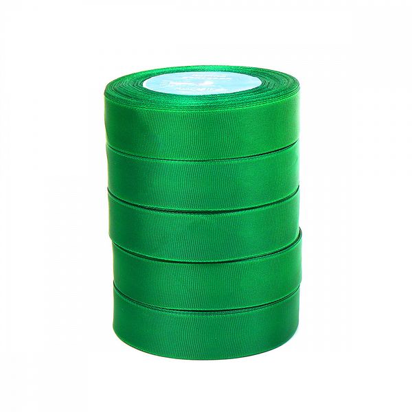 Лента репсовая (в рубчик) 25.0 мм цв.579 ярк.зеленый 5 шт по 22.86м (±1м)