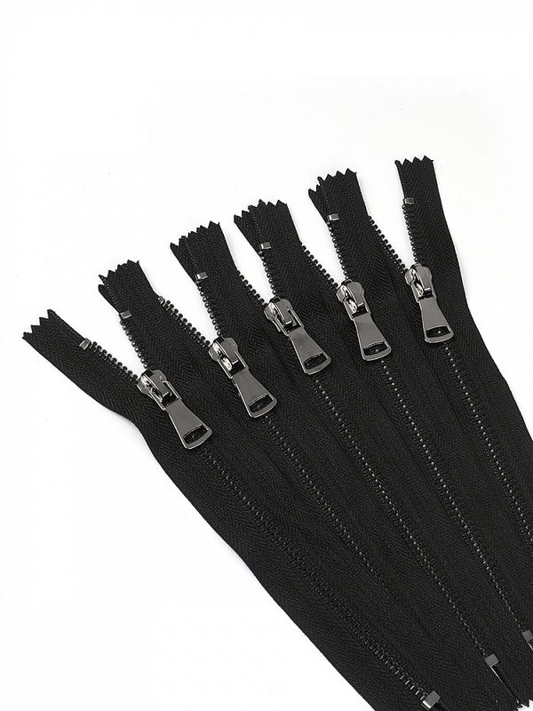 Молния металл Т5 (5 мм) 1 зам., н/раз., 18 см, черный, никель шлиф.звено, цв.F322 черный уп.10 шт