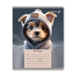 Тетрадь ученическая школьная, выборочный лак, A5 18 л. на скобе 65 г/м², белизна 100% 20 шт линия, 01453 Лапки в шапках, Светоч Т185