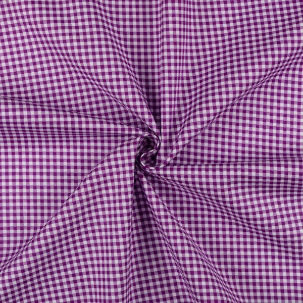 Ткань для пэчворка Peppy Бабушкин сундучок, рулон 112 см / 5 метров, БС-51 клетка фиолетовый, Peppy