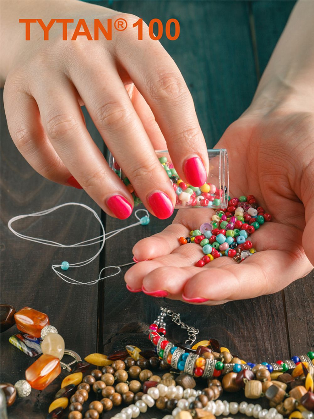 Нитки для бисера Tytan-100, 10х100 м, белая