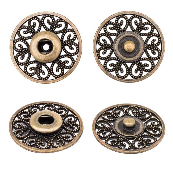 Кнопка пришивная металл ⌀27.0 мм, металл, OB, уп.10 шт