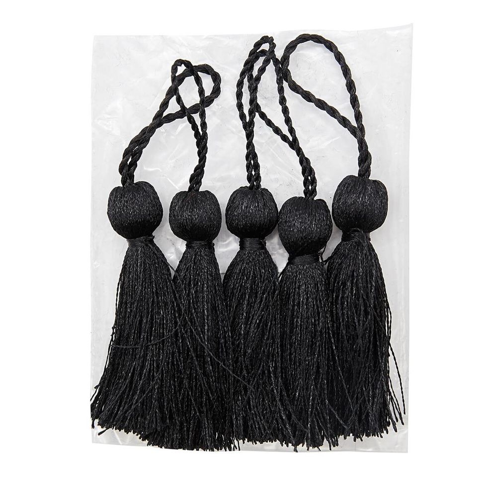 Кисти шторные 70.0 мм, вискоза, цв.115 черный, 5 шт