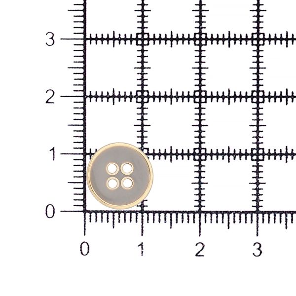 Пуговицы 4 прокола 18L (11мм), пластик (Beige/G бежевый с золотом), RBz-93, 36 шт
