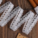 Кружево вязаное (тесьма) 13 мм / 10 метров, Тонкая нить, цв.02 белый, Kruzhevo