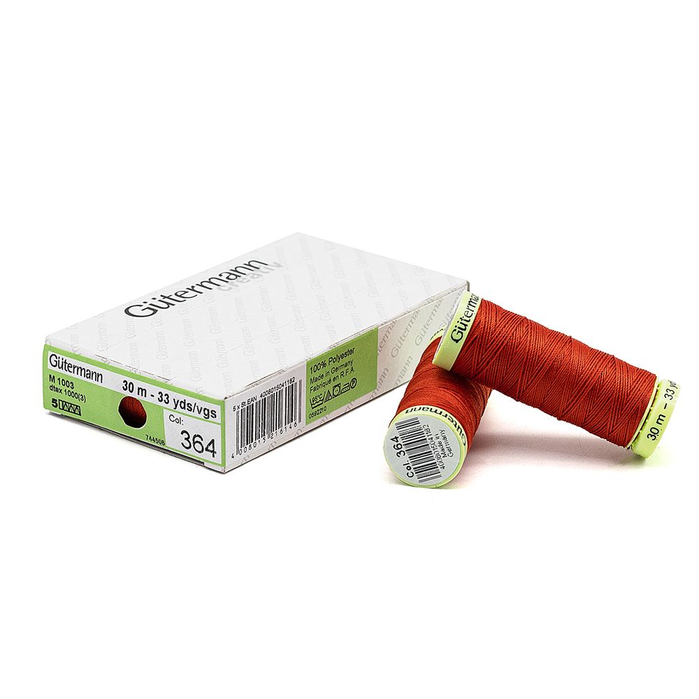 Нитки отделочные Gutermann Top Stitch, 30м, 364 красно-лососевый, 5 катушек