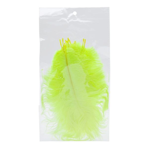 Перья страуса декоративные 20-25см, 10 шт в упак, желтый