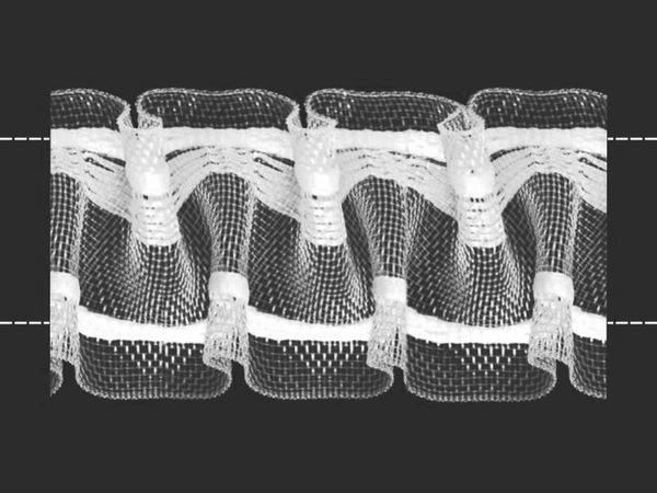 Лента (тесьма) шторная: сборка вафельная (1:2.5) 44 мм / 50 метров, Беларусь, прозрачный, Gamma 9с742