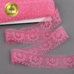 Кружево отделочное в стиле "трикотаж" Kruzhevo 40 мм, TBY 1660, 218А ярк.розовый, 27.4м
