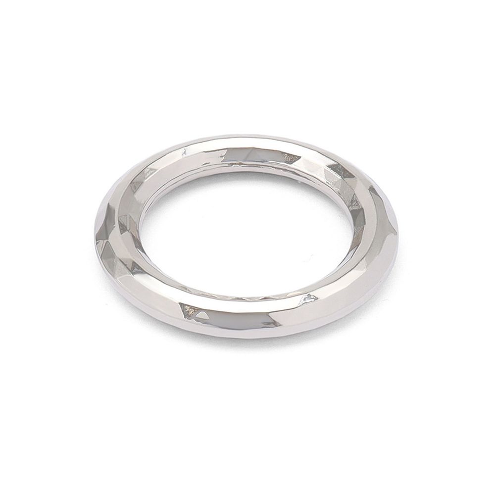 Кольцо литое металл in ⌀18 мм (25 мм внешн.), граненое (Nickel серебро (никель)), 4 шт, MB199