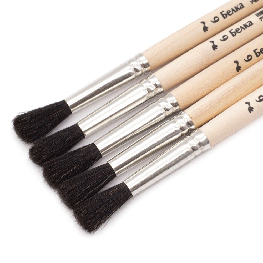 Кисть белка круглая (ученическая) №6,10 шт