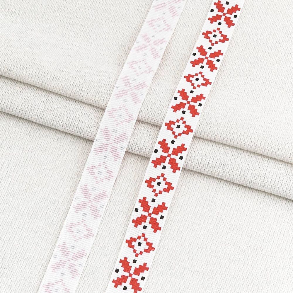 Лента репсовая (в рубчик) с принтом 15.0 мм / 45.72 метра, 1501 Узор