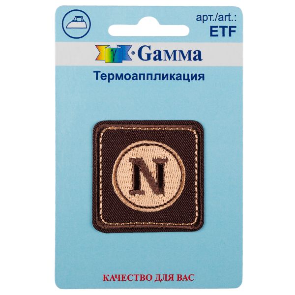 Термоаппликация №02, 1 шт, 01-250 Квадрат N 4х4 см, Gamma ETF