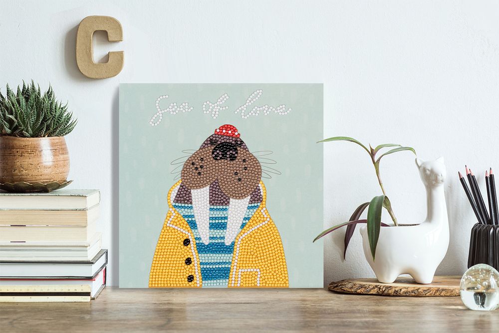 Алмазная (кристальная) мозаика Фрея, постер Морж, 20х20 см