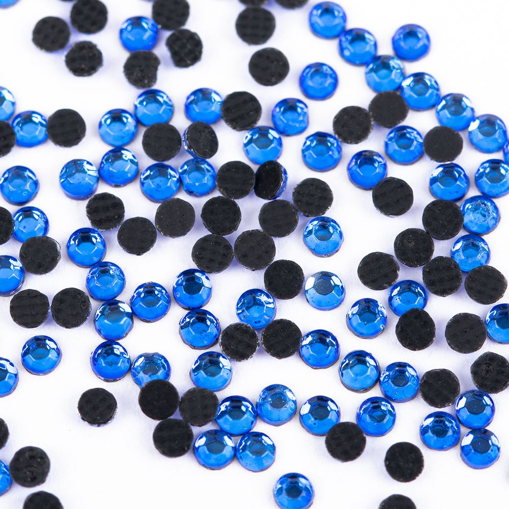 Стразы клеевые акрил 1.9-2.1 мм, 144 шт, SS06 т.голубой (capri blue), Zlatka RS/144