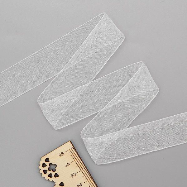 Лента капроновая (органза) 25.0 мм, 22.86 м (белый)