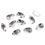 Хрустальные стразы пришивные формы капля, белый 7х12 мм 10 шт/упак., ХК001НН712