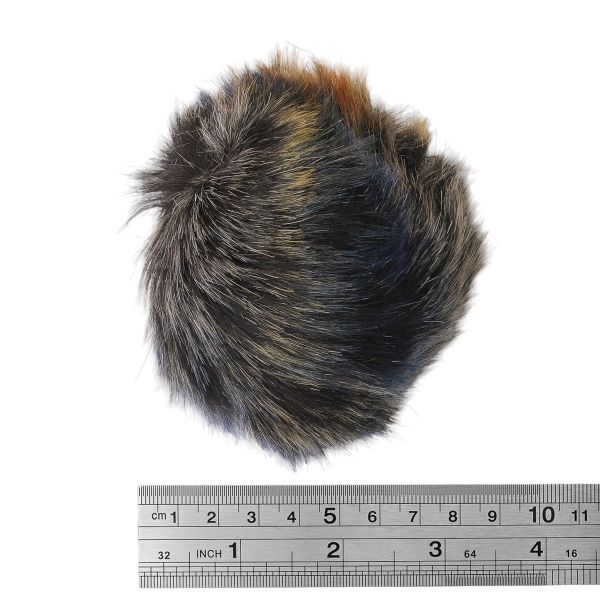Помпон из искусственного меха 120 мм, 3 серый мультиколор