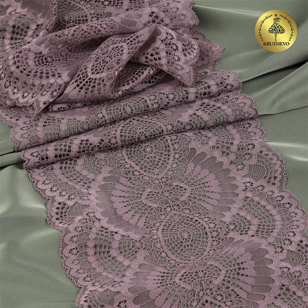 Кружево бельевое эластичное 195 мм / 3 м, TBY.30239, цв.620 морской туман, Kruzhevo