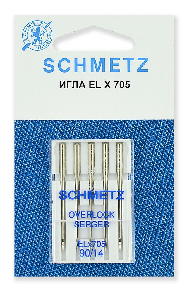 Иглы для плоскошовных машин Schmetz, хромированные Schmetz CF ELx705 90, уп. 5 игл