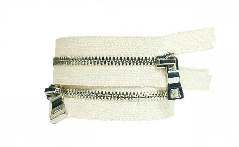 Молния металл Т5 (5 мм) 2 зам., разъем., 75 см, никель, цв.D123 бежевый, MaxZipper Premium, 1 шт, 777588 /TOS/
