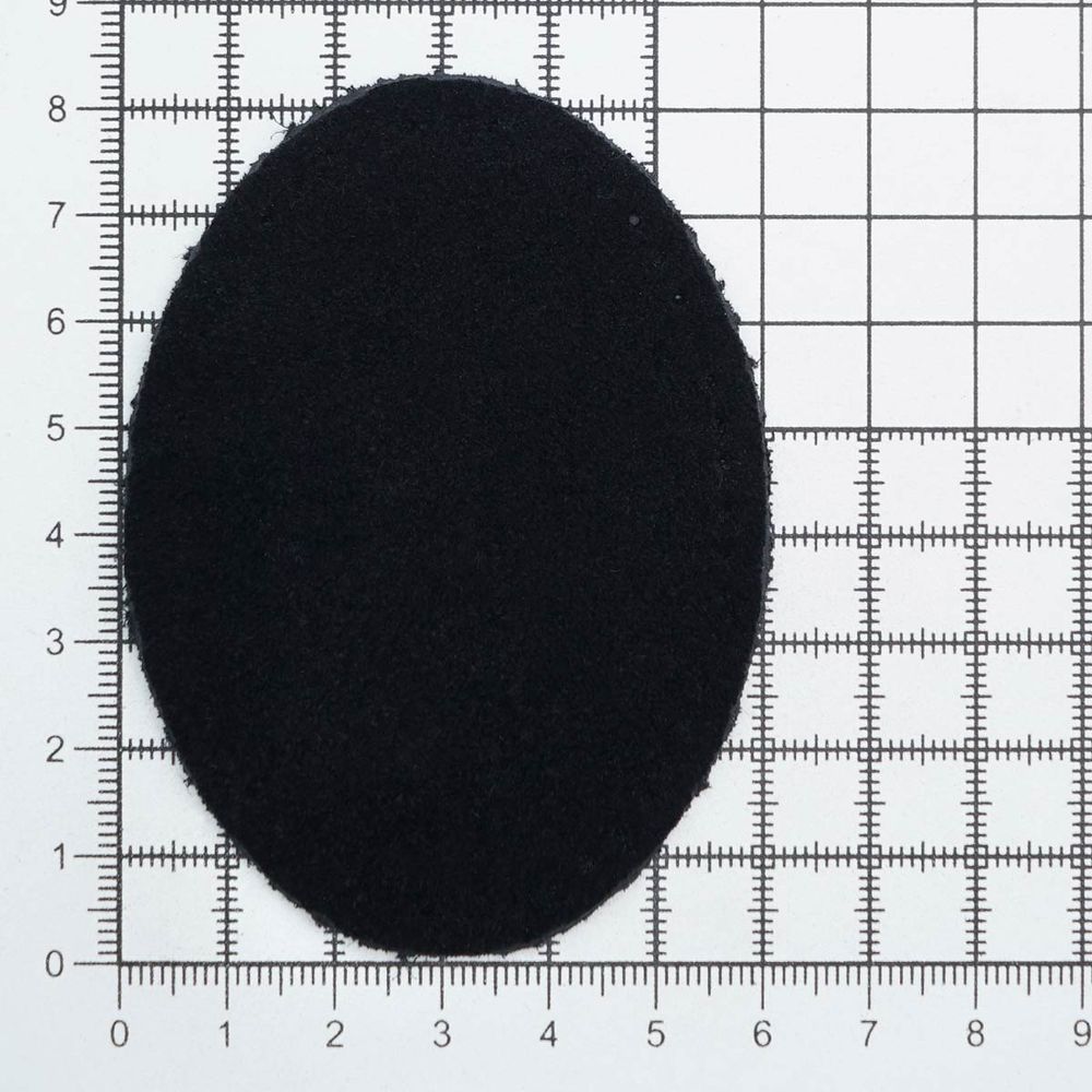 Заплатки пришивные из замши, овал 6х8,2см с перфорацией, 2 шт, 100% кожа, 20 черный, 59114