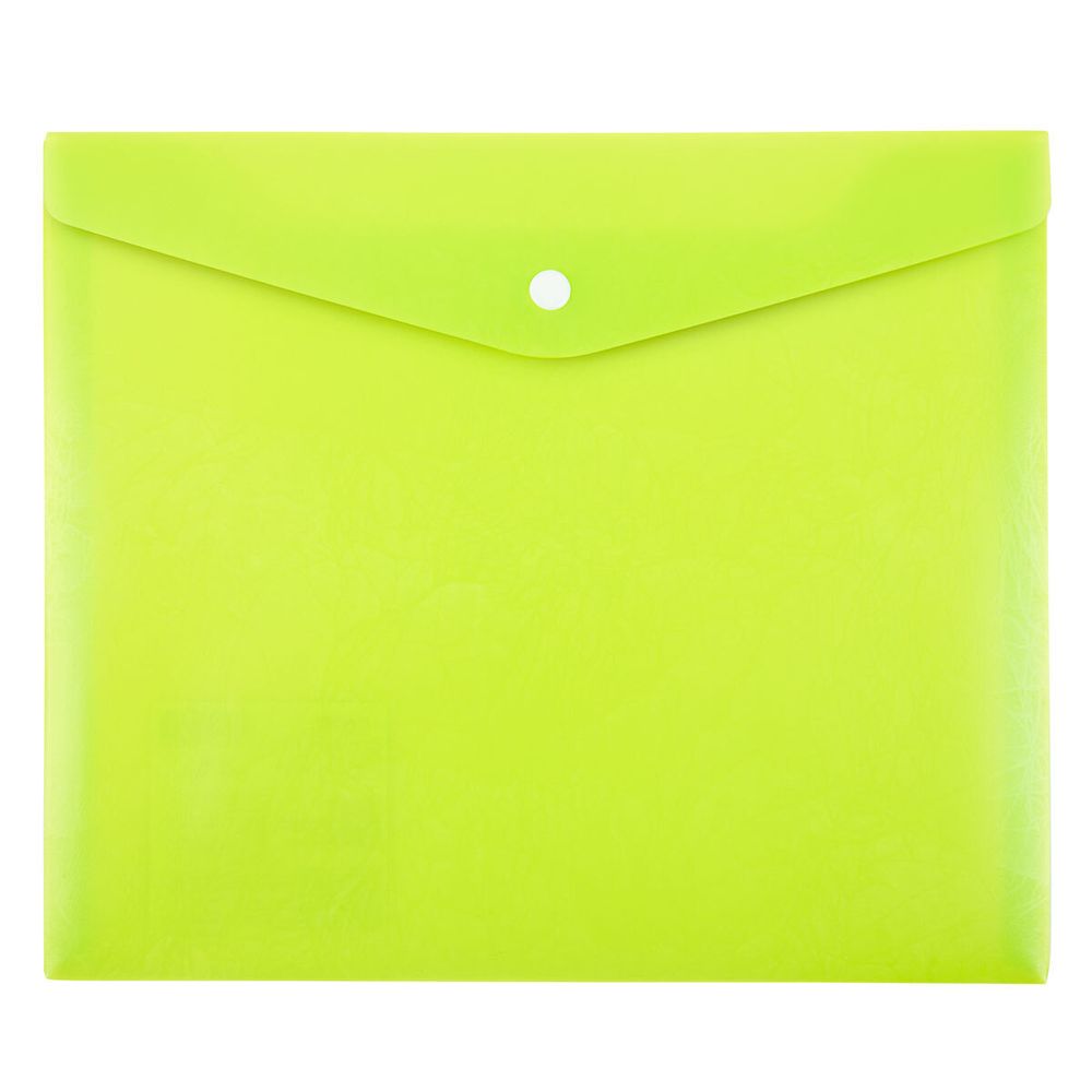 Папка-конверт для тетрадей с кнопкой A5+ 180 мкм волокно, 20 шт, лайм EC211130221, Expert Complete