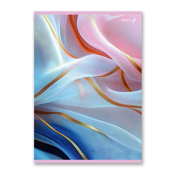 Тетрадь ученическая общая, A4 48 л. на скобе 65 г/м², белизна 100% 6 шт клетка, 01752 Нежный шёлк, Светоч Т152