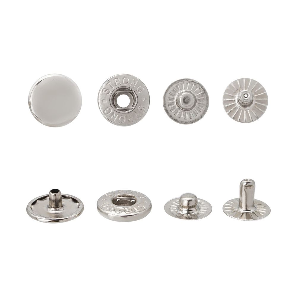 Кнопка Альфа (S-образная) ⌀12.5 мм (№54), СТАЛЬ, никель, ≈144 шт