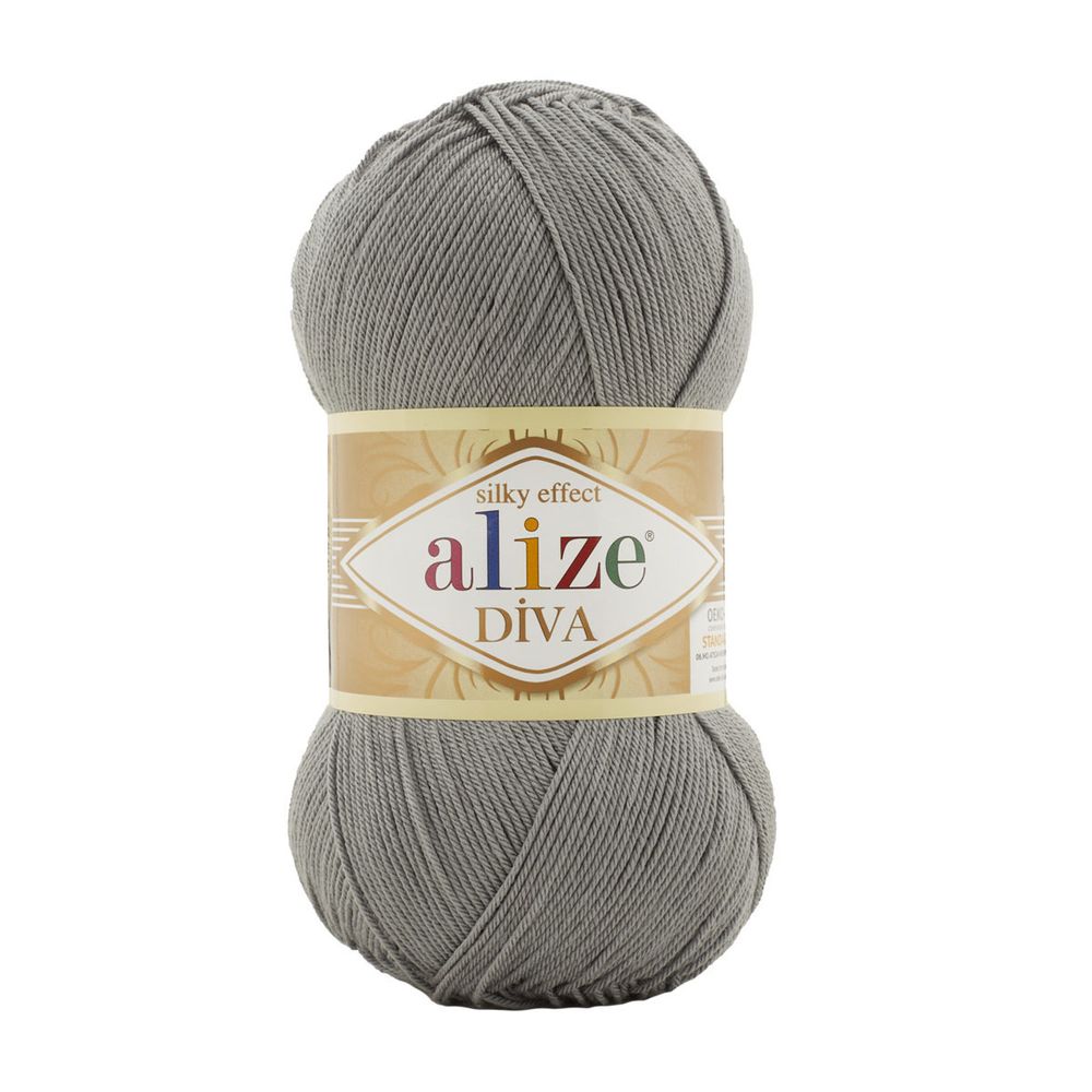 Пряжа Alize (Ализе) Diva / уп.5 мот. по 100 г, 350м, 087 серый A