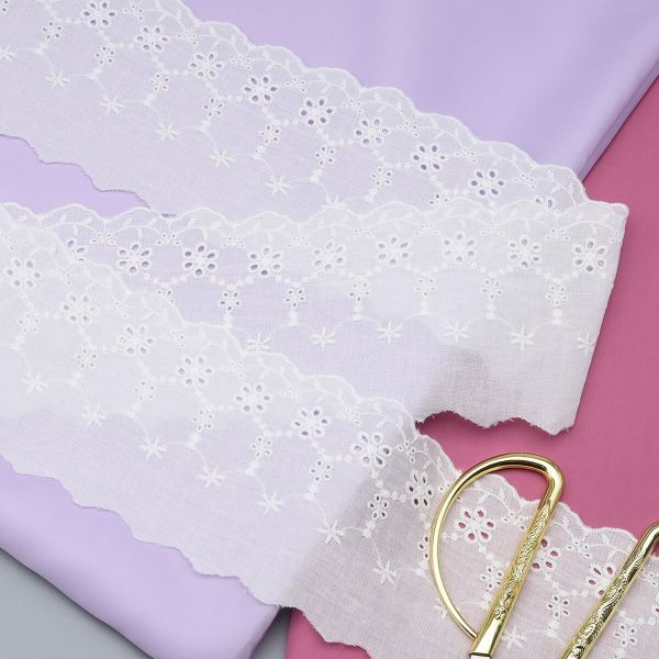 Кружево шитьё 90 мм / 13.72 м, 100% хлопок, неотбеленный