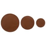 Набор заплаток пришивных из кожи, круг ⌀4см, 6см и 8см, с перфорацией, 3 шт, 100% кожа (02 светло-коричневый), 9401
