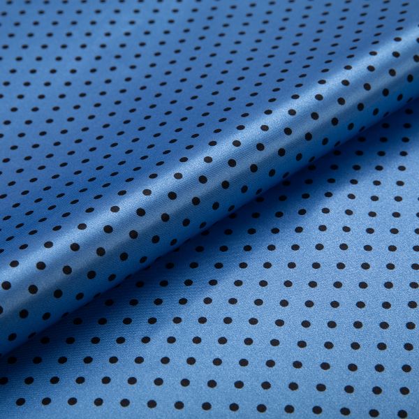 Ткань блузочная Poly satin 75 г/м², 200х145 см, 16 голубой/ черный, Gamma PSS-002