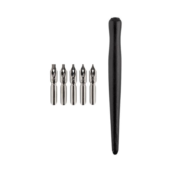 Набор перьев с держателем 16.8 см, 25 шт, дерево+нержав.сталь, Vista-Artista