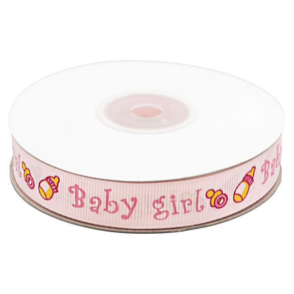 Лента репсовая (в рубчик) 15.0 мм / 22.86±1 метров, Baby-girl, S090778