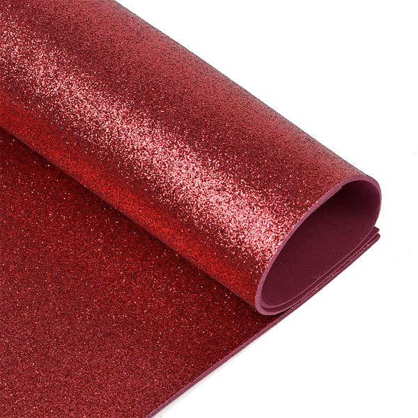 Фоамиран глиттерный 2 мм, GLIT.H025, цв. т.вишневый, 20х30 см 10 листов