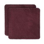 Заплатки пришивные из замши, квадрат 8см с перфорацией, 2 шт, 100% кожа, 31 бордовый, 59122