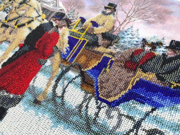 Набор для вышивания бисером Паутинка, Зимняя прогулка 38х28 см