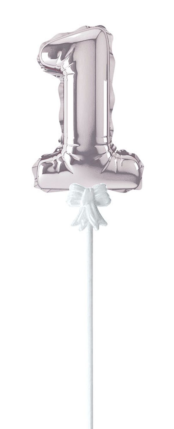 Шар самодув Цифра, 5 шт, (1), серебряная, Boomzee FBZ-04