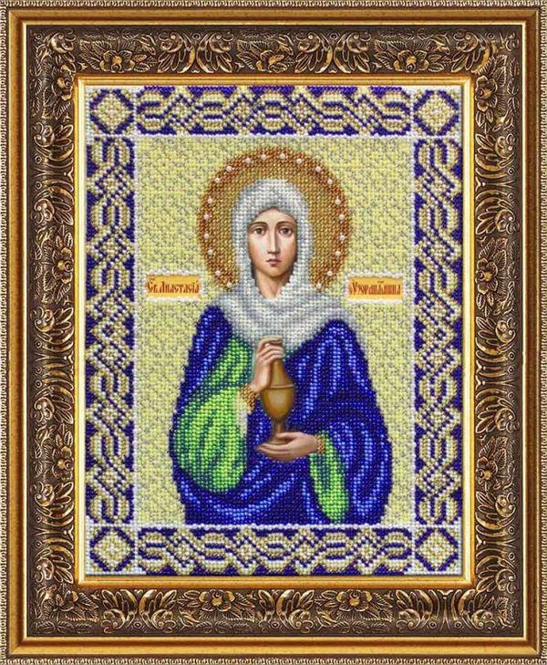 Набор для вышивания бисером Паутинка, Св. Анастасия Узорешительница 19.5х25 см