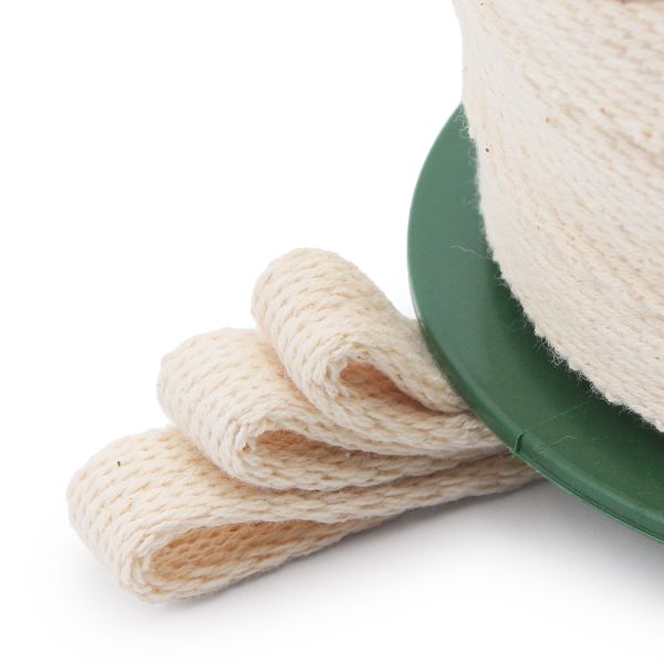 Шнур плоский плетеный х/б ⌀15.0 мм / 50 метров, суровый