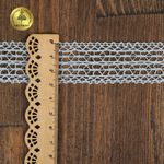 Кружево вязаное (тесьма) 25 мм / 10 метров, D1002, тонкая нить, цв.F183 голубой, Kruzhevo